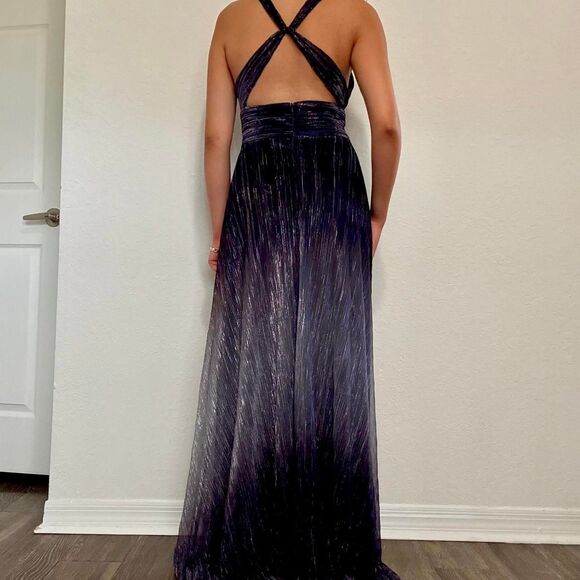 Navy and silver ombré maxi dress by Betsy & Adam - Picture 2 of 8